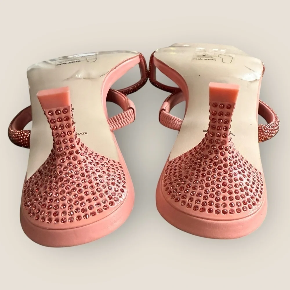 Cult Gaia | Rhinestone-Embellished 50mm Sandals | Size 36 | Pink